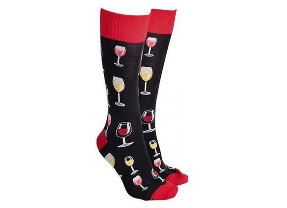 Wine Glass Socks by Sock Society - BLACK