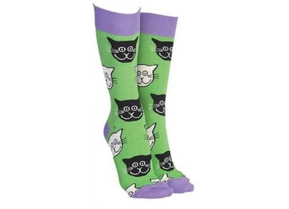 Kitty Cat Socks by Sock Society - GREEN