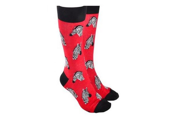 Zebra Socks by Sock Society - RED