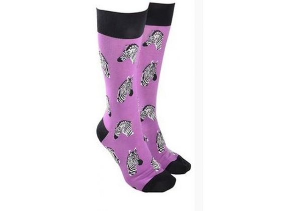 Zebra Socks by Sock Society - MAUVE