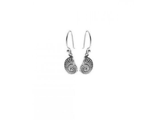 925 Silver solid Ammonite Drop Earrings