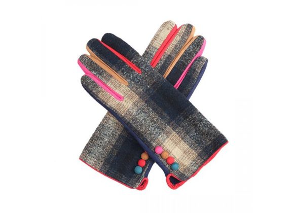 Navy colour tartan Gloves