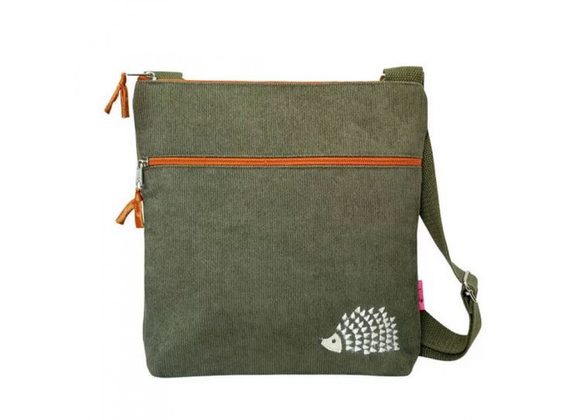 Hedgehog Cross Body Bag – Olive Corduroy