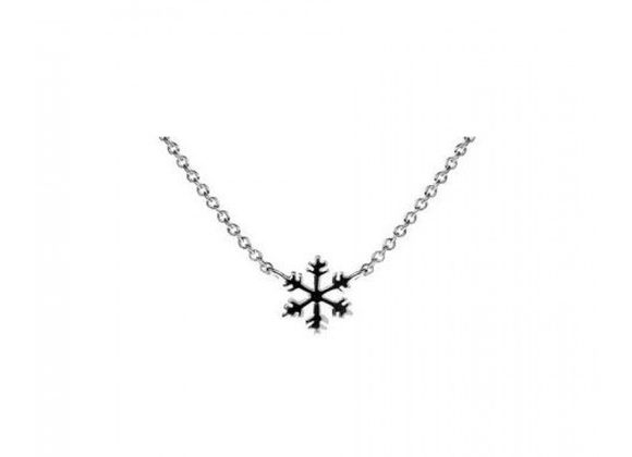 Small 925 Silver Snowflake Necklace