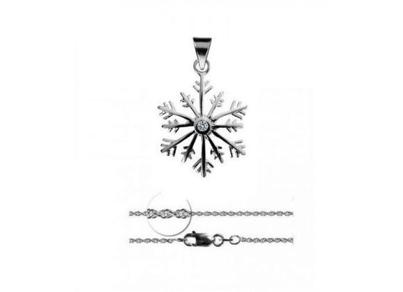 Beautiful 925 Silver and CZ Pendant & Chain