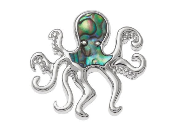 Octopus Pin Badge by Tide Jewellery