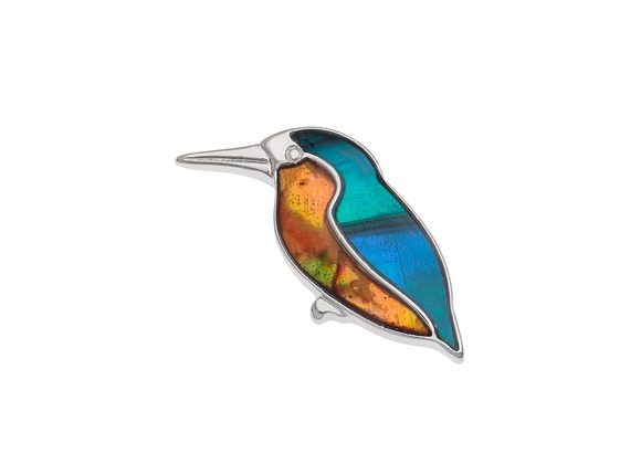 Kingfisher Pin Badge by Tide Jewellery