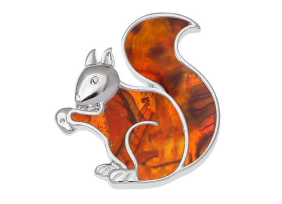 Squirrel Pin Badge by Tide Jewellery