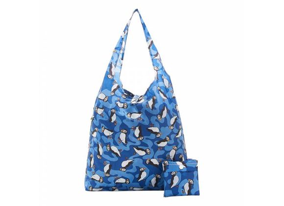 Blue Puffin Shopper by Eco Chic