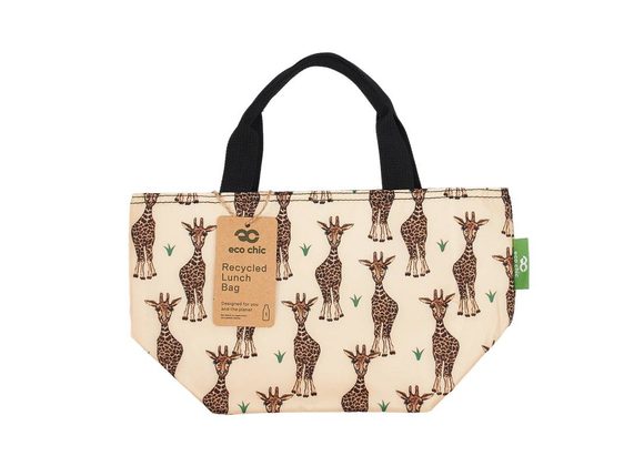 Beige Giraffes Insulated Lunch Bag by Eco Chic 