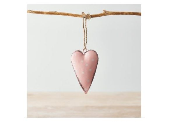 Pink Heart Metal Hanging Decoration