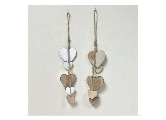 Wooden Cluster Heart Hangers Decoration