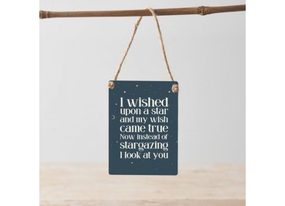 I wished upon a star - Mini Metal hanging Sign