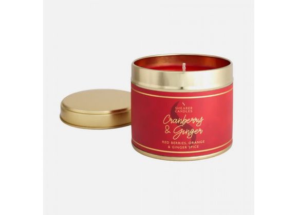 Cranberry & Ginger large tin candle by Shearer