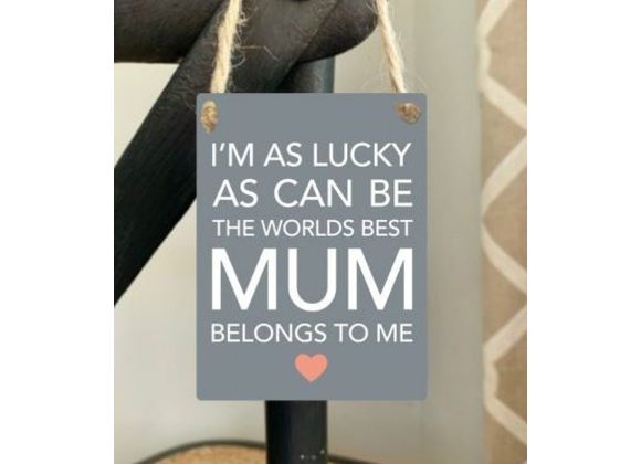 Worlds Best Mum - Mini Metal Hanging Sign