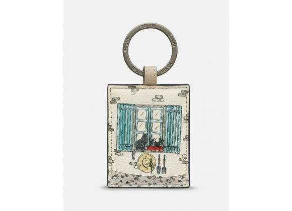 Country Cottage Window Leather Keyring by Yoshi