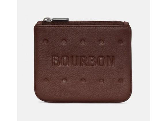 Bourbon Biscuit Zip Top Leather Purse by YOSHI