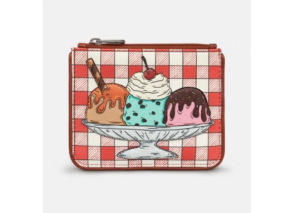 Ice Cream Three Scoops Leather Zip Top Purse by YOSHI