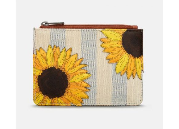 Sunflower Bloom Zip Top Leather Purse by YOSHI
