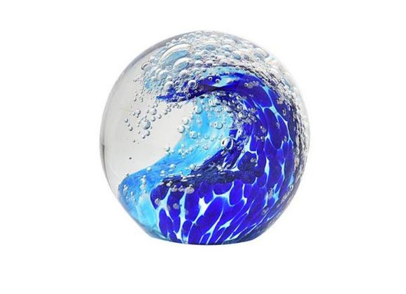 Wave Glass Figurine Paperweight by Objets D'art