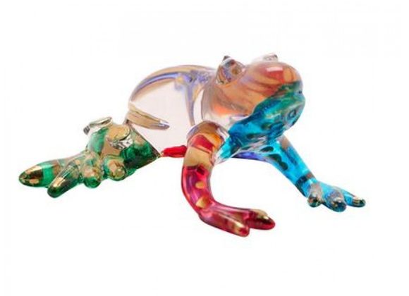 Miniature Coloured Frog Figurine