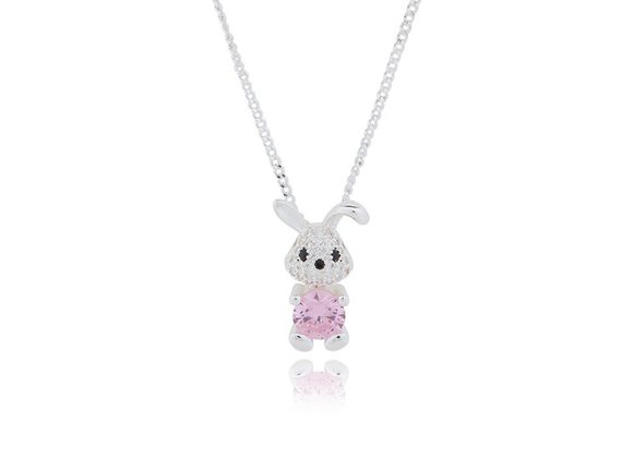 Girls Silver Plated Bunny Necklace by Equilibrium