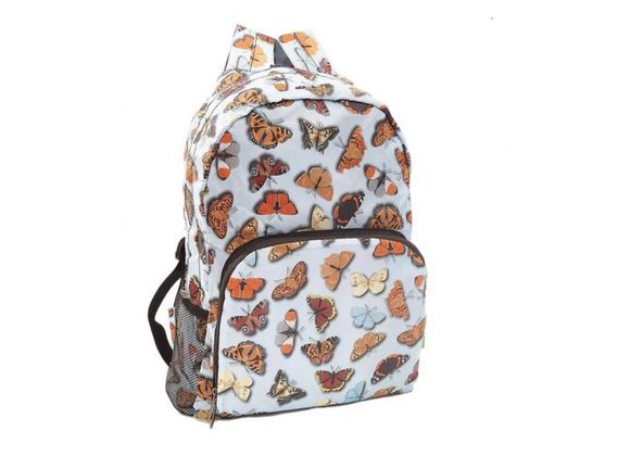 Blue Wild Butterflies Lightweight Foldable Backpack by Eco Chic