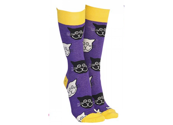 Kitty Cat Socks by Sock Society - PURPLE