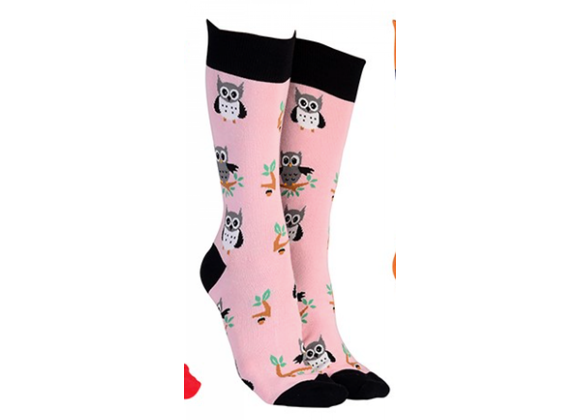 Owls Socks by Sock Society - PINK