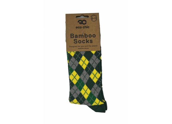 Green Argyle Bamboo Socks 6-11 