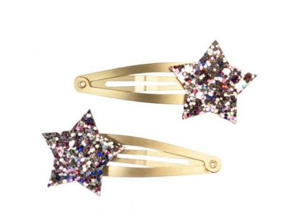 Glitter Star Hair Clips Set of 2 - Fairies in the Garden