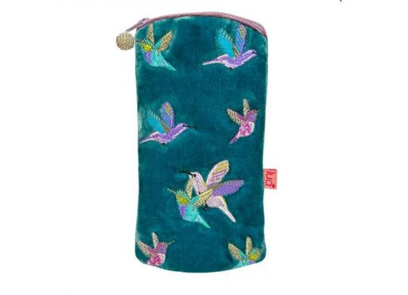 Hummingbird Glasses Pouch by Lua - Teal