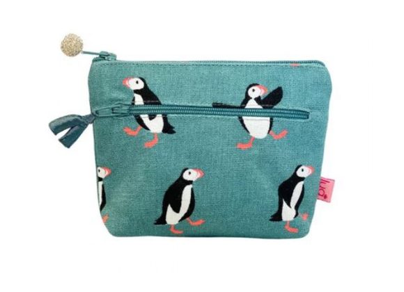 Puffin - Duck Egg Blue 2 Zipped Purse by Lua