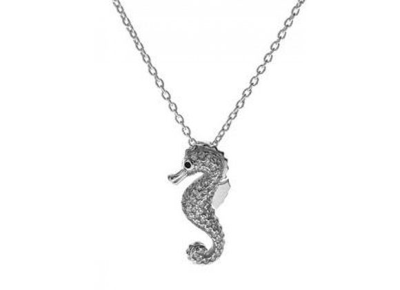 925 Silver & CZ Seahorse Pendant