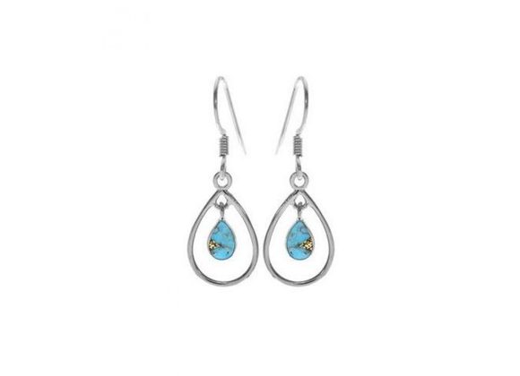 925 Silver Teardrop turquoise Earrings