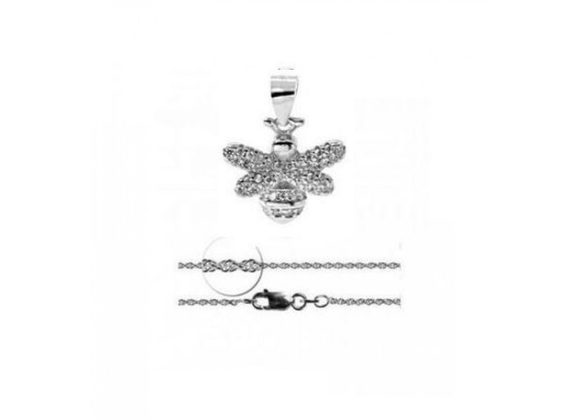 925 Silver & Cubic Zirconia Bee design Pendant