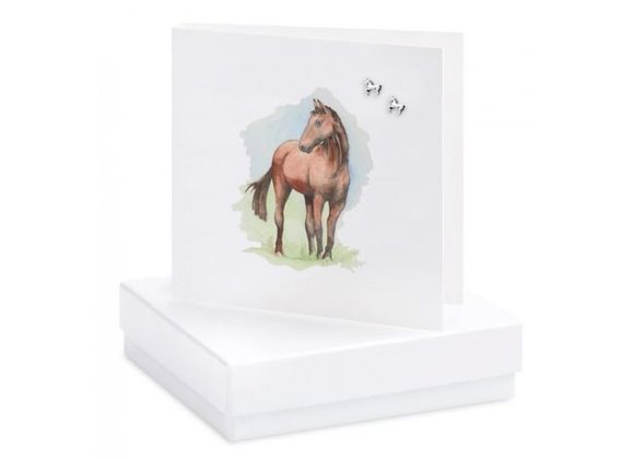 Boxed Horse Card & Earrings Card by Crumble & Core