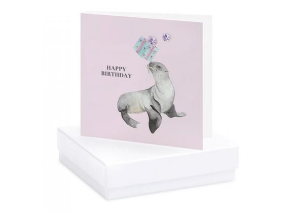 Boxed Seal Card & Earrings Card by Crumble & Core