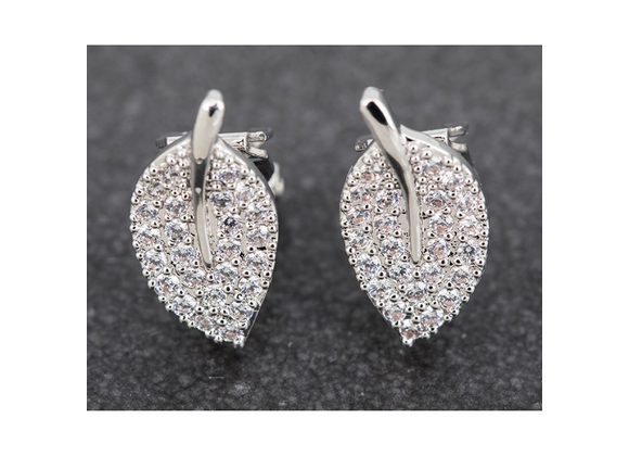 Silver Plated Leaf CLIP-ON Earrings by Equilibrium