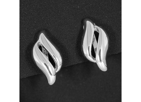 Silver Plated Modern Teardrop CLIP-ON Earrings by Equilibrium