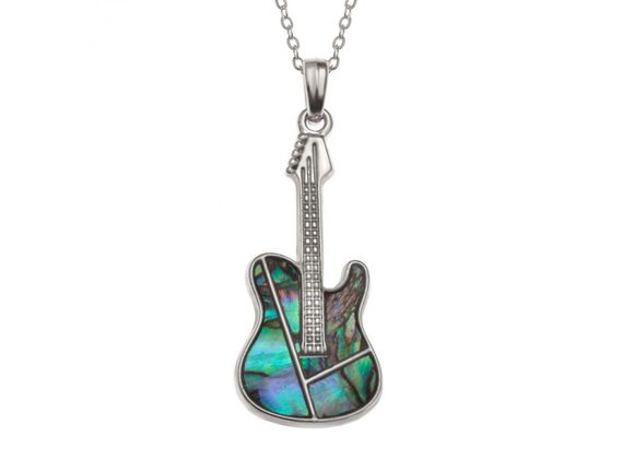 Guitar inlaid Paua Shell Pendant by Tide Jewellery