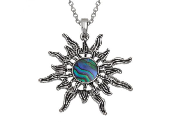 Sunburst inlaid Paua Shell Pendant by Tide Jewellery