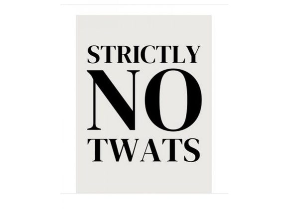 Strictly No T**ts Mini Metal Sign