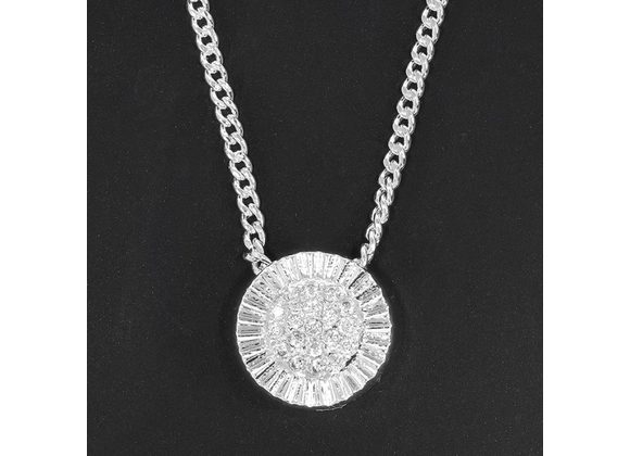 Small round Silver Plated Cubic Zirconia Necklace by Equilibrium