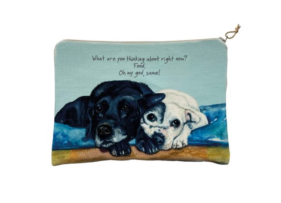 Labrador and Staffie Large Zip Purse / Cosmetic Bag