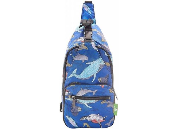 Blue Sea Creatures Lightweight Foldable Crossbody Bag by Eco Chic 