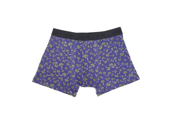 Eco Chic Purple Palm Tree Men's Bamboo Boxers - Medium 32