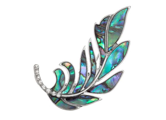 Feather Paua Shell Brooch by Tide Jewellery