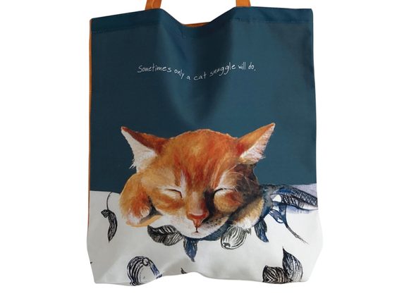 Ginger Cat Packable Tote Bag by The Little Dog Laughed