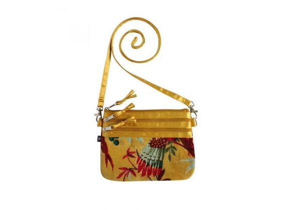 Mustard Botanical Print Cross Body Bag by Earth Squared